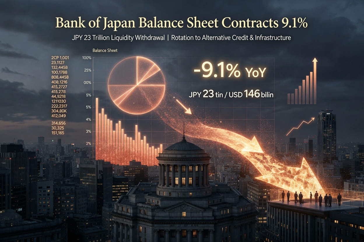 The Quantitative Trap: Bank of Japan Balance Sheet Sheds JPY 23 Trillion as Normalization Exposes Regional Banking Vulnerabilities